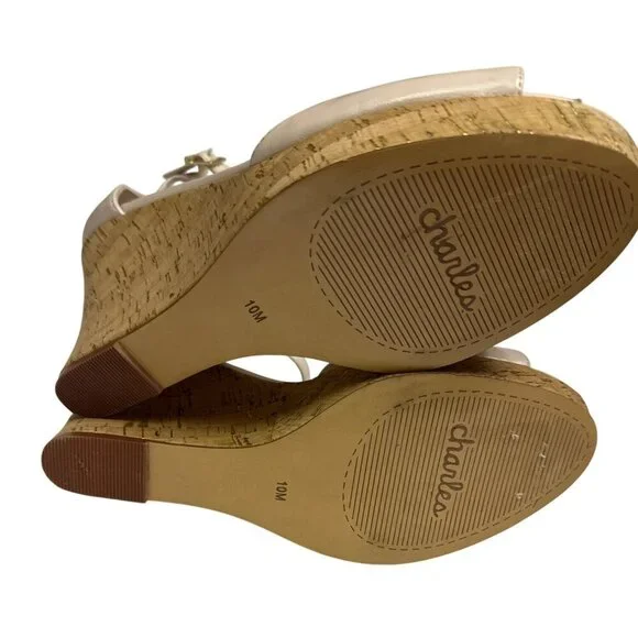 Charles David Lolis Women's Wedge Sandal Heel Shoes Sand Tan Cork Size 10 - Picture 9 of 10